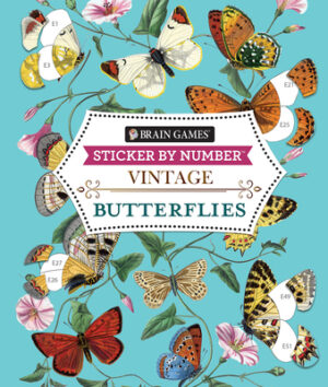 Brain Games - Sticker by Number - Vintage: Butterflies (28 Images to Sticker)