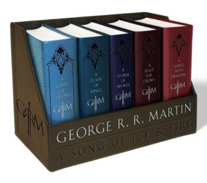 George R. R. Martin's a Game of Thrones Leather-Cloth Boxed Set (Song of Ice Andfire Series): A Game of Thrones, a Clash of Kings, a Storm of Swords,