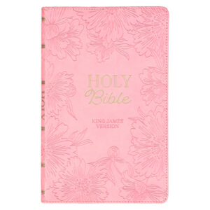 KJV Holy Bible, Gift Edition King James Version, Faux Leather Flexible Cover, Light Pink Floral