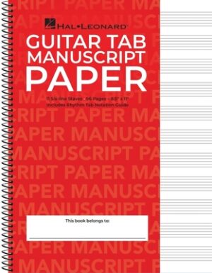 Guitar Tablature Manuscript Paper Wire-Bound Blank Sheet Music Book 11 Tablature Staves Per Page for Guitarists and Composers
