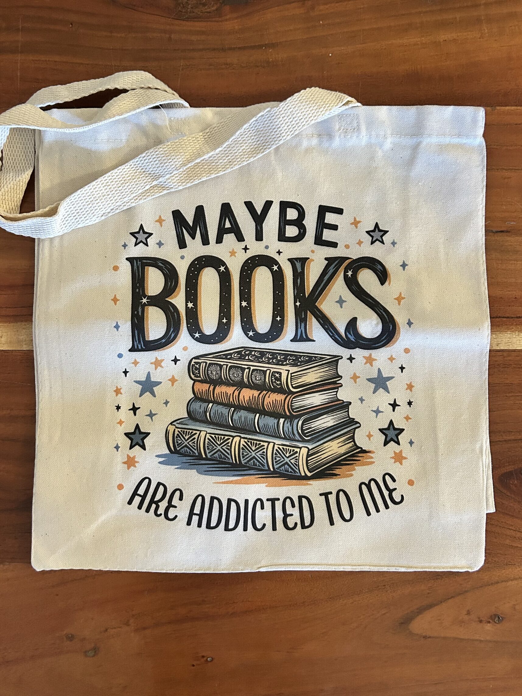 Books are Addicted to Me tote bag for book addicts at Dried Ink